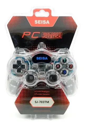 Joystick Pc Usb Doble Vibracion, Analogico Y Digital Transpa