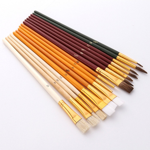 Set De 25 Piezas Pinceles Pintura Al Óleo Acuarela