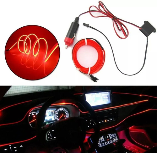 Cable Hilo Decorativo Con Luz Led Interior 5m Tablero Auto