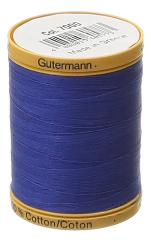 Hilo De Algodón Natural Gutermann, 800m/875 Yd, Azul Real