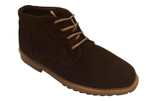 Bota Botin Hombre Cuero Gamuzado Negro