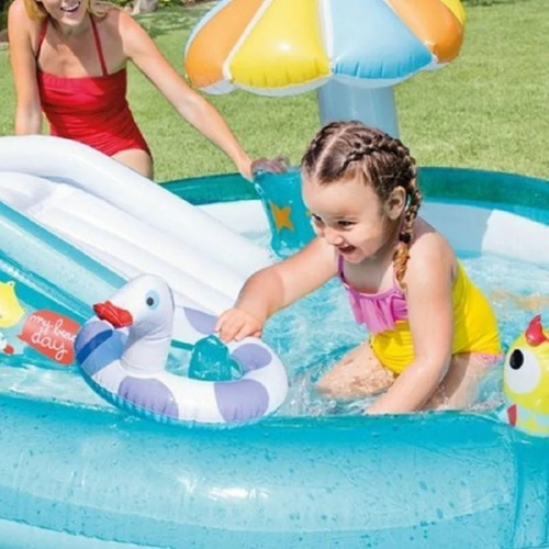 Imagen 4 de 6 de Piscina Lanza Agua Centro De Agua Piscina Inflable 160litros
