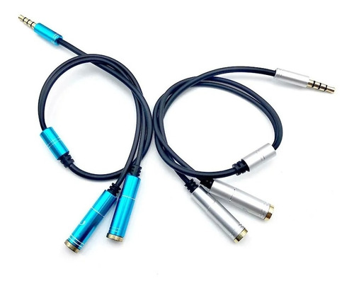 Cable Divisor De Audio Y Micrófono  3.5 Mm 4 Polos