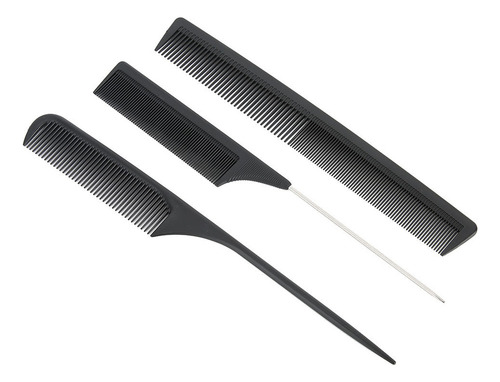 Peine De Fibra De Carbono, 3 Piezas, Antiestático, Profesion
