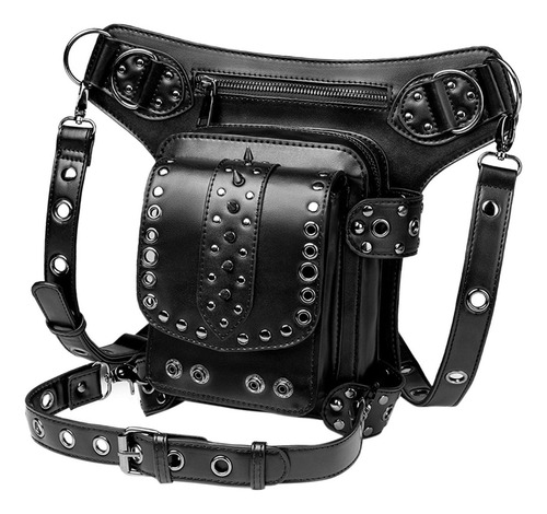 A Steampunk Riñonera Pu Cuero Satchel Cintura Riñonera