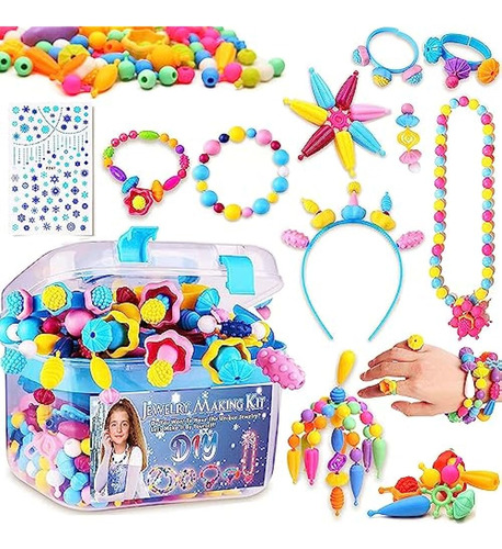 Peertoys 500+ Snap Pop Beads, Kit De Fabricación De Joyas Pa
