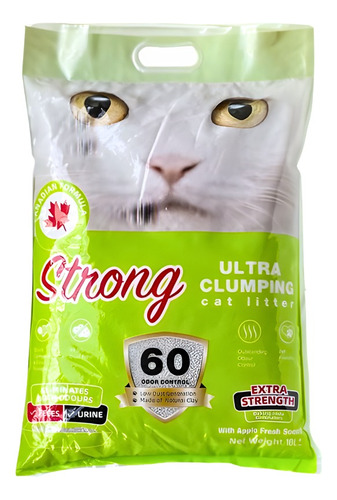 Arena Para Gatos Canadiense Strong Aroma Fresco Manzana 8 Kg