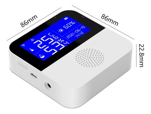 Controlador Temp. Y Humedad Digital Termostato Alarma Tuya