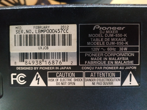 Pioneer Djm 850 Mixer Mezclador Controlador Dj Usb Laptop
