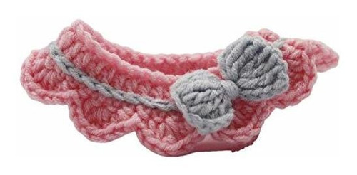 Hand-woven Cat Dog Bell Collar Bowknot Stitching Neck Scarf 