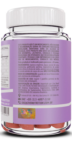 Melatonina - Gummy 100% Natural Com Pectina E Tapioca Sabor Morango
