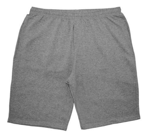 Imagem 1 de 7 de Bermuda Moleton Masculina Plus Size Cinza Mescla G1 A G7 550