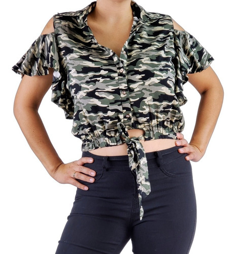 Blusa Militar Liviana Polera Mujer. Ancha. Cubre Cola 022