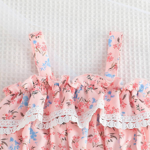 Conjunto De Camisola Con Estampado Floral Y Falda Para Bebés Rosa 18-24 M