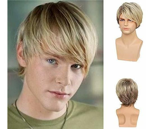 Wiwige Short Wig For Mens Ash Blonde Layered Natural Ycnz8