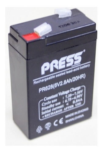 Batería De Gel Recargable Press 6v De 2.8 Ah De Capacidad