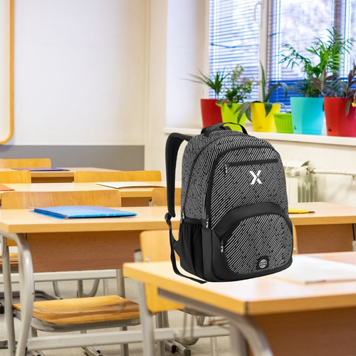 Mochila Bolsa Unissex Sport Para Notebook Poliéster Denlex Cor Preto/cinza