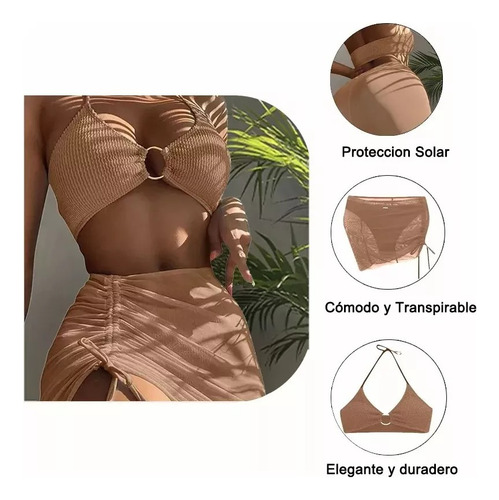 Conjunto De Trajes Baño De Traje De Baño De Tres Piezas