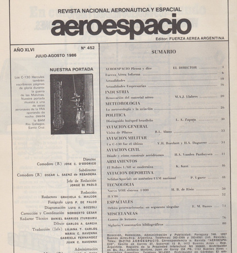 Lote 4 Revistas Aeroespacio Nr 438-445-452-453 (Usado)