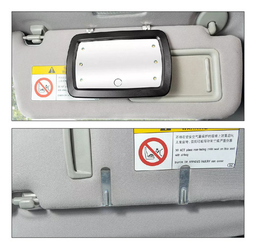 A Espejo Vanidad Visera Coche Con Luz Led, Universal