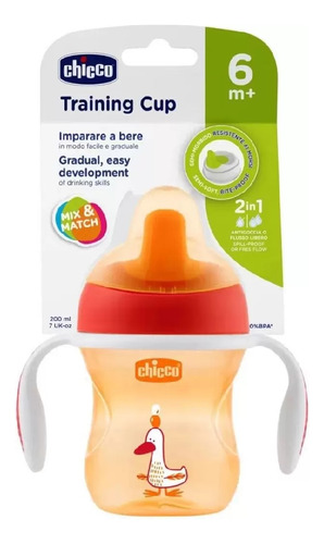 Copo De Treinamento Infantil 200ml Laranja Pato 6m+ Chicco