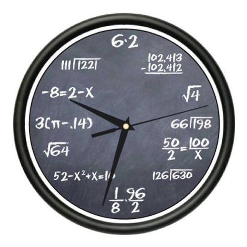 Matemáticas Clase 1 Reloj De Pared De Pizarra Negro Regalo A