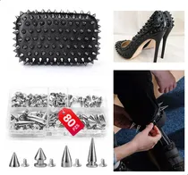 Comprar 1 Kit De Estoperoles Metálico Rocker Punk Aplicación 80 Pzs
