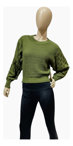 Sweater De Mujer Con Mangas Globos Moda Tendencia
