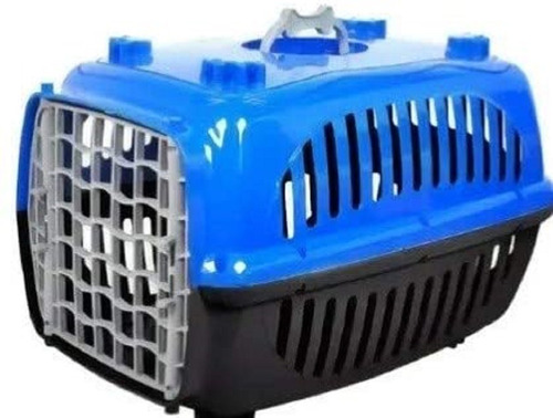 Caixa Transporte Pet Cachorro Gato N.1 Azul 30x49 Cm