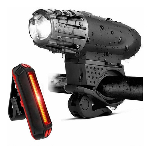 Luz Bicicleta Led Linterna Delantera Y Trasera Recargable