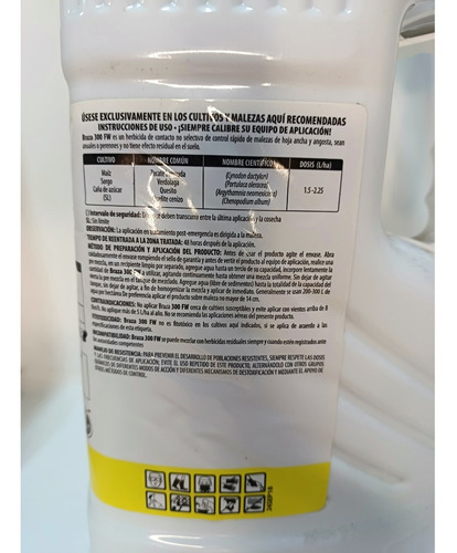 5 Lt Braza Diuron + Paraquat Elimina Zacate Y Hierbas