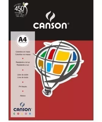 Papel Color Vivaldi A4 185g Sortido Fogo com 25 folhas Canson - Lepok