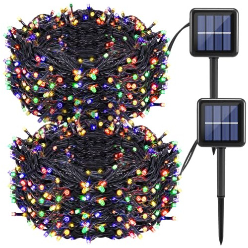 Luces Led Solares Navidad Multicolor 23m 2 Unidades