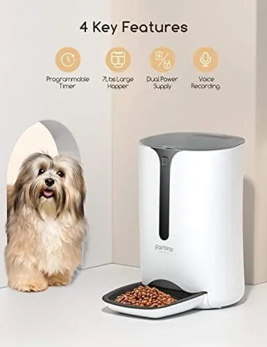 Dispensador Roffie Pet C/temporizador Automatico - Blanco