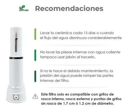 Filtro Purificador Agua Doble Filtración, Ecotrade Filters