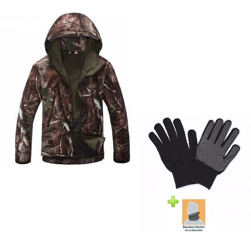 Chaqueta Caza Camuflaje Impermeable +bandana +guante Outdoor