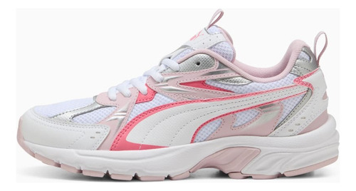 Tenis Puma Milenio Tech Retro Deportivo Blanco Con Rosa Para Mujer