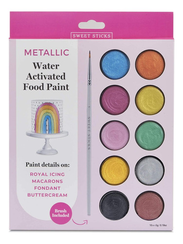 Sweet Sticks Paleta Pintura Color Metalico Activado Agua