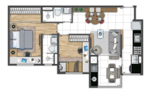 Imagem 14 de 15 de Apartamento À Venda No Bairro Vila Assunção - Santo André/sp - O-5306-13104