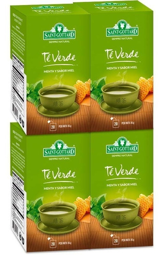 Te Verde, Menta Sabor Miel X 4 Unidades