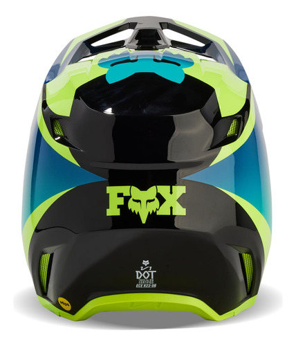 Casco De Motocross Fox Racing V1 Streak Negro/amarillo Talla