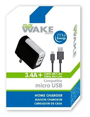 Cargador Wake 2 Puerto 3.4a Carga Rápida Oferta