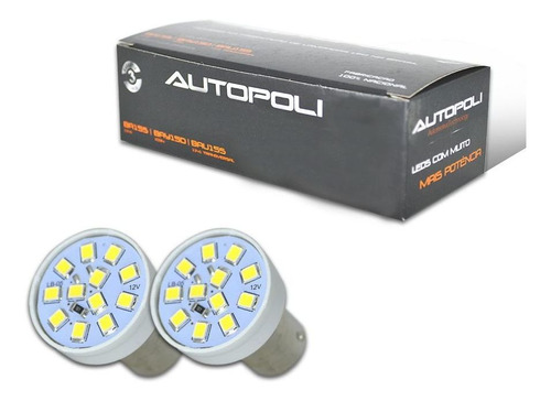 Lampada Led 1 Polo 3,5w 12v 12 Leds Reta T10 Par