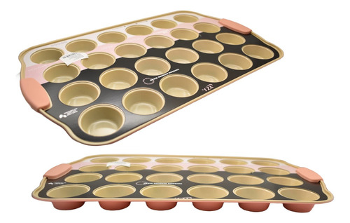 Asadera Antiadherente Con 24 Moldes Para Muffins Cupcakes