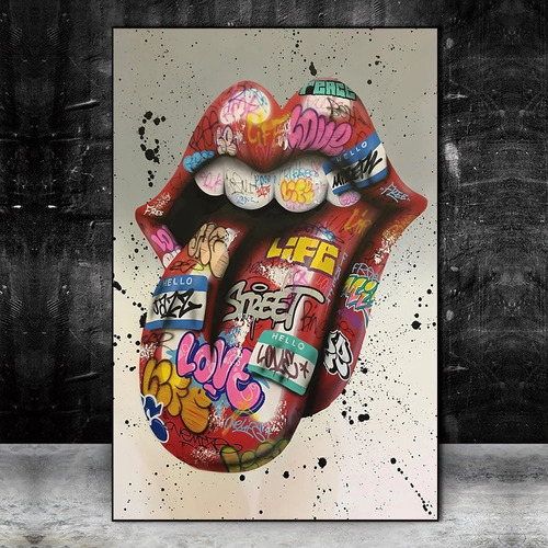 Imagen 3 de 10 de Cuadros-lengua Rolling,decorativo,95x60cm-16k Resolución
