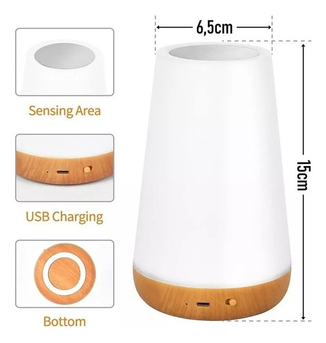 A Abajur Luminária Led Rgb Lâmpada Mesa Touch Controle