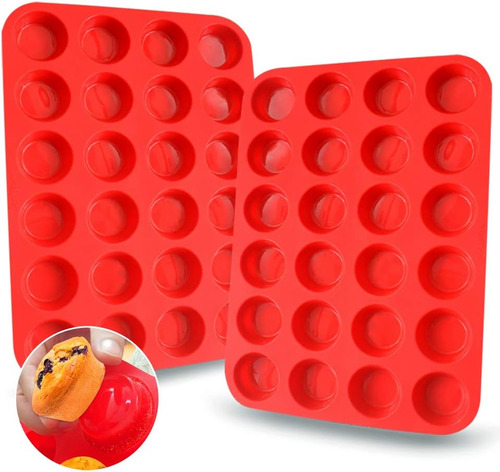 Juego De Molde De Minicupcakes Walfos De Silicona, 2 Pzs.