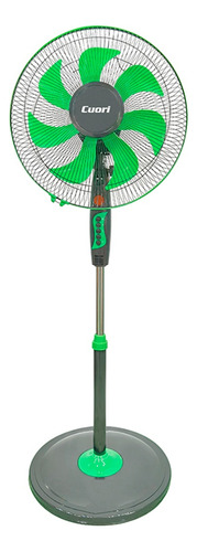 Ventilador De Pie Oscilante Y Regulable 3vel 50w Cuori Green Cantidad de aspas 7 Color de la estructura Negro Color de las aspas Verde Diámetro 41 cm Frecuencia 50/60Hz Material de las aspas Plástico