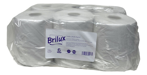 Toalla En Rollo Para Manos Espiral Brilux X 6 Rollos Con Iva