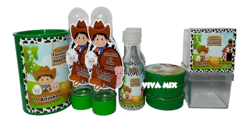 Kit C/cofrinho+tubete 3d Lembr Personalizada Fazendinha 100u